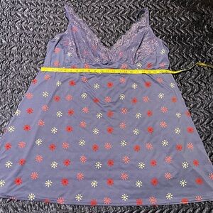 Plus size floral and lace chemise.